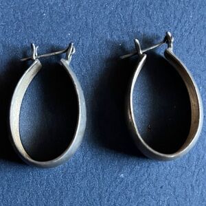 Silver Hoop Earrings.